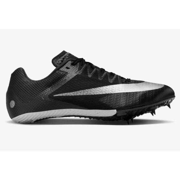 NIKE Zoom Rival Sprint Size 6.5‎ EU 39 Black Silver Cleats Tie DC8753-001 Metal - Picture 1 of 8